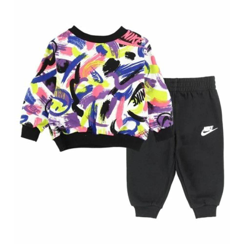 Nike infant express yourself aop crew set-null