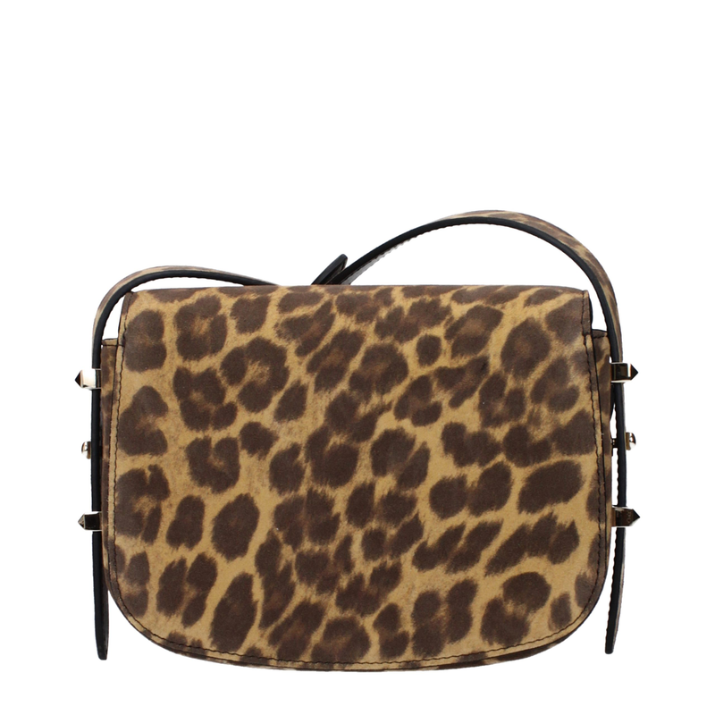 Brown leather crossbody bag-null