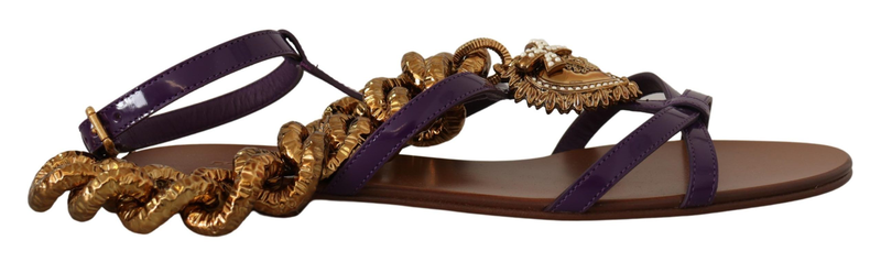 Purple leather devotion flats sandals shoes-null