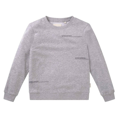 202 wording sweatshir μπλουζα παιδικο boy, Light Stone Grey Melange, medium