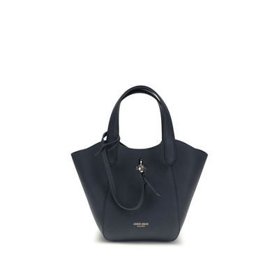 Blue calf leather bos taurus handbag, Blue, medium