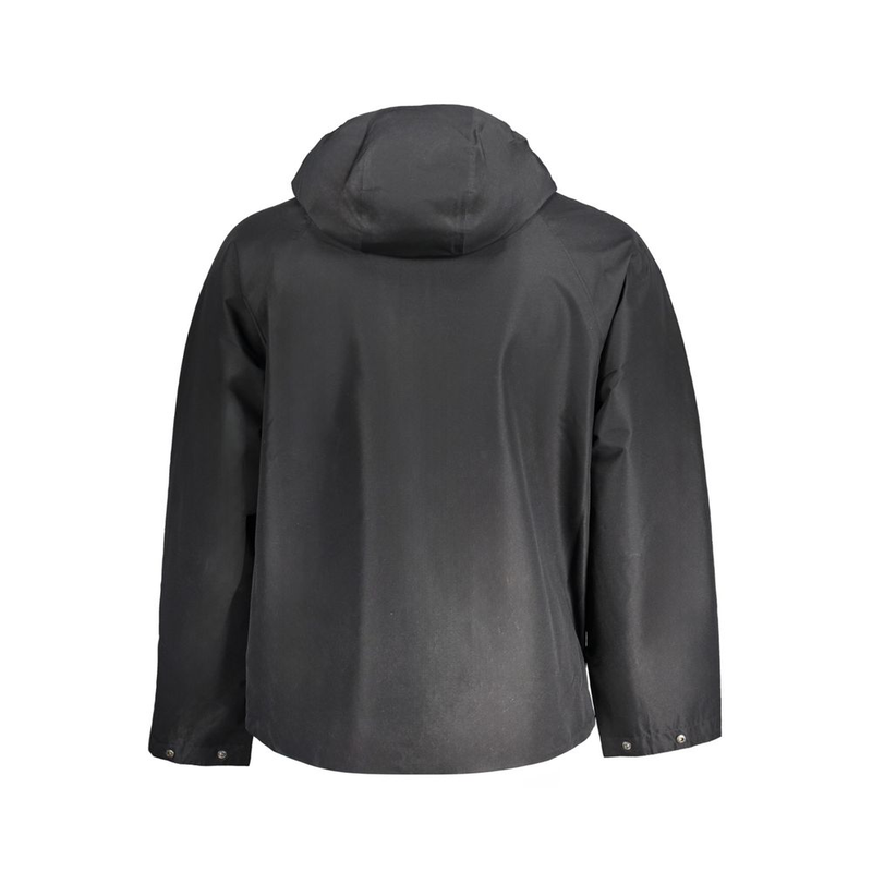 Black polyester men's jacket-null