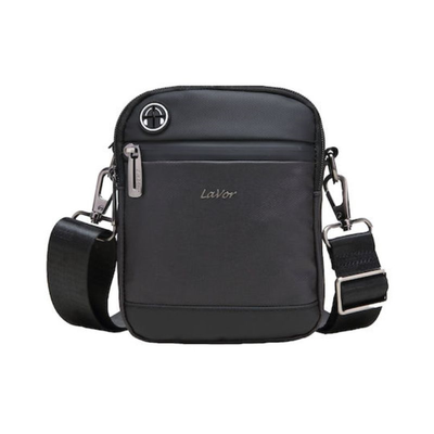 Lavor men leather bag, Black, medium