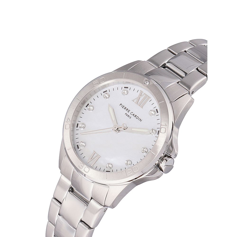 Gray stainless steel dress watch-null