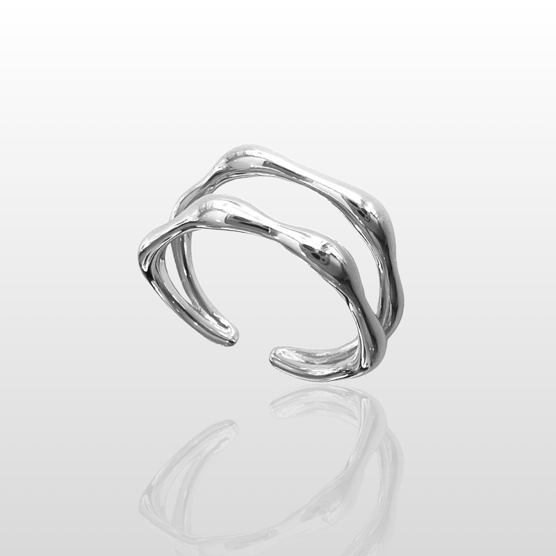 Double line ring - high quality silver 925-null