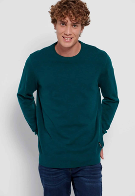 Funkybuddha knitwear r-neck, Deepteal, medium