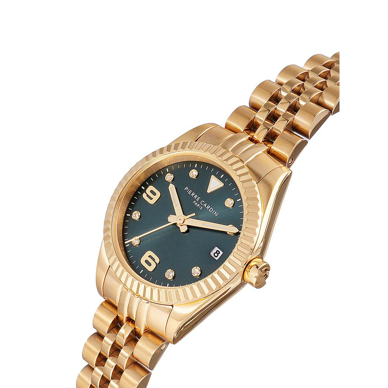 Gold stainless steel dress watch-null