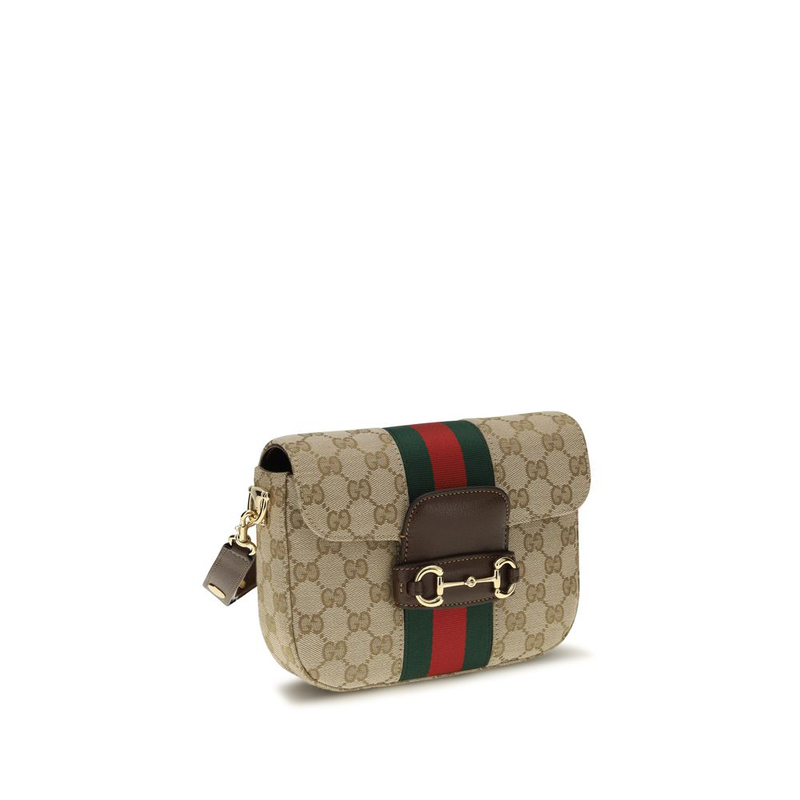 Beige fabric shoulder bag-null