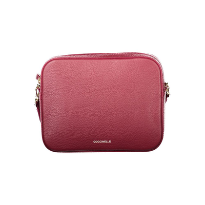 Red leather women bag, Red, medium