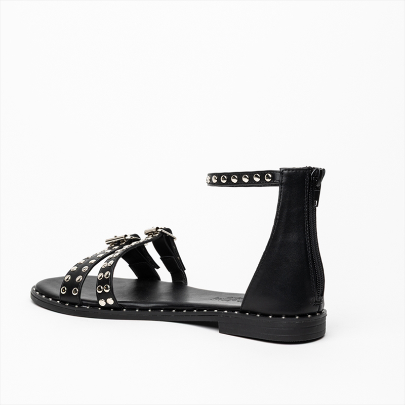 Product image: Miss belgini strap flat sandals with stud and buckle detail-null