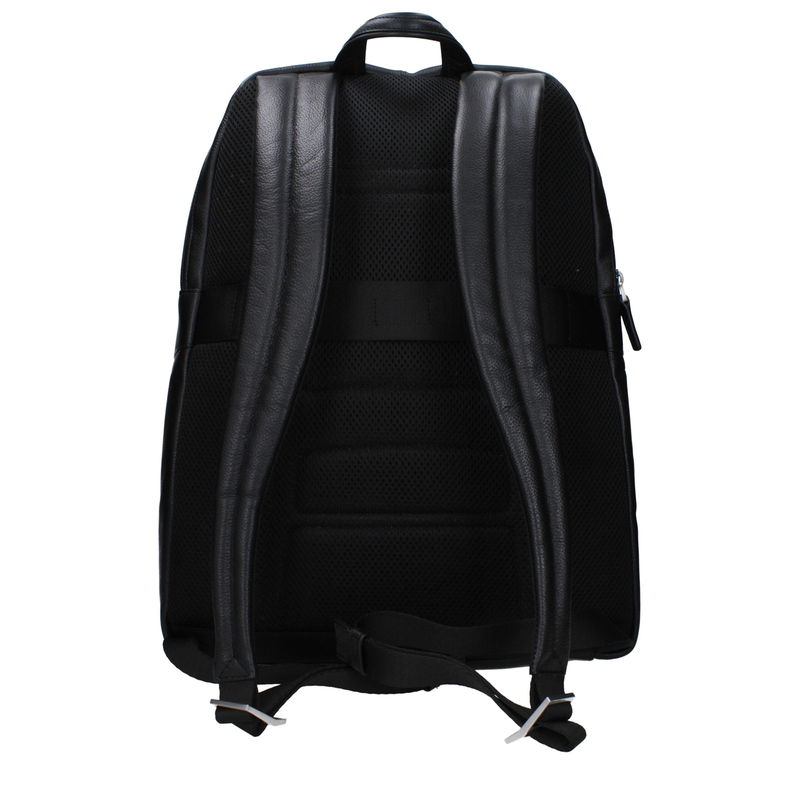 Black leather backpack-null