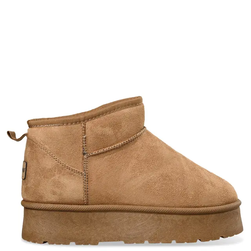 Faux shearling booties - camel-null