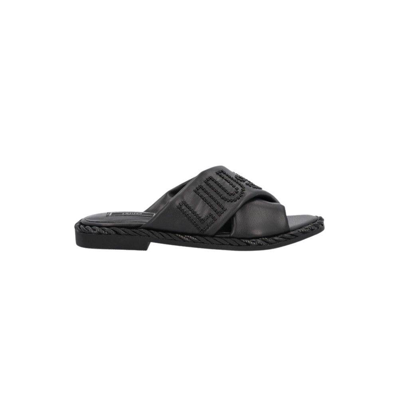 Product image: Faux leather slides with maxi logo-null