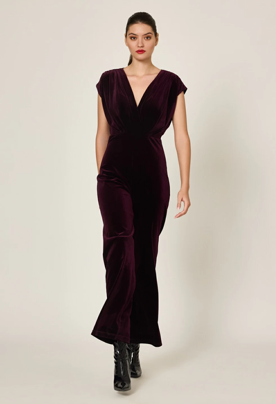 Velvet jumpsuit by desiree - m , bordeaux-null
