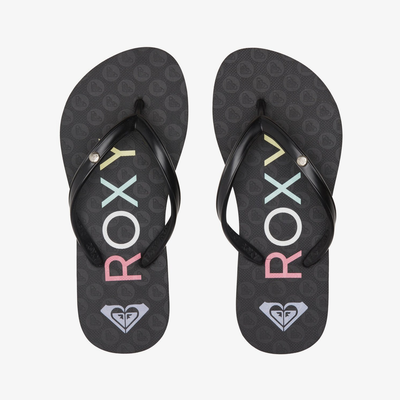 Roxy kids girls sandy III flip flops black argl100286-bl0