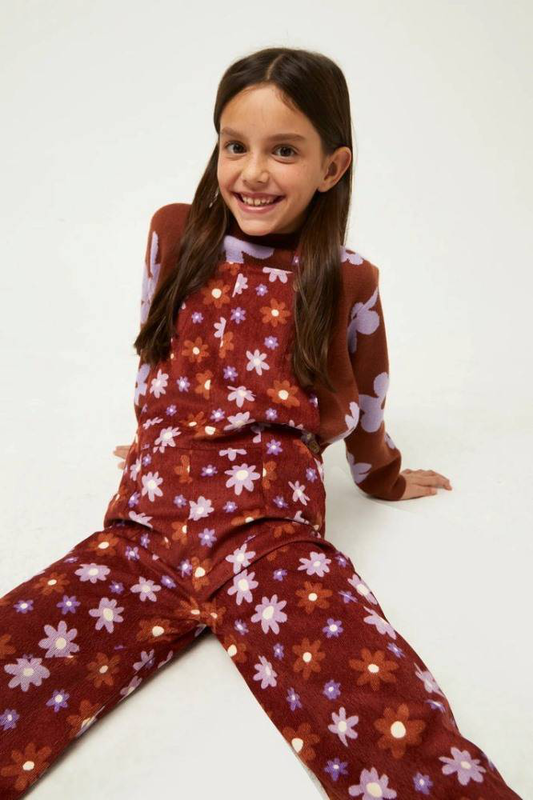 Product image: Girls corduroy jumpsuit with floral print-null