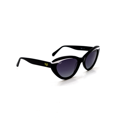 OJO sunglasses cat eye handmade  shine black with grey polarised lenses rx, , medium