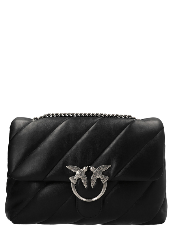 Black lamb leather crossbody bag-null