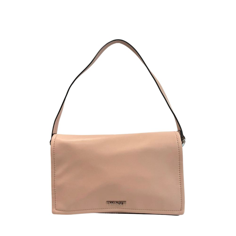 Pink polyurethane women shoulder bag-null