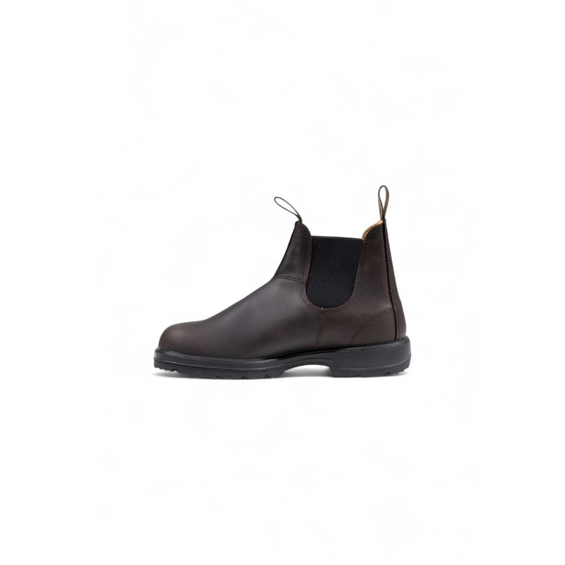 Brown leather ankle boots-null