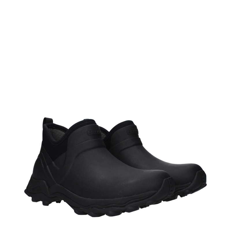 Black cotton ankle boots-null