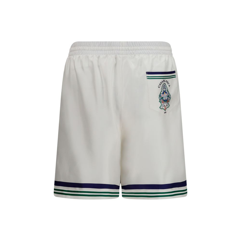 White silk bermuda shorts-null