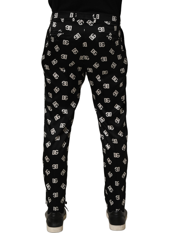 Black silk skinny leg dress men trouser pants-null