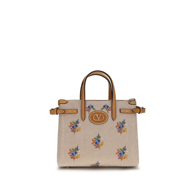 Beige cotton handbag, Beige, medium
