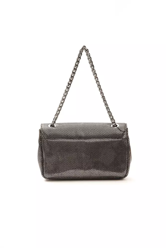 Gray leather women crossbody bag-null