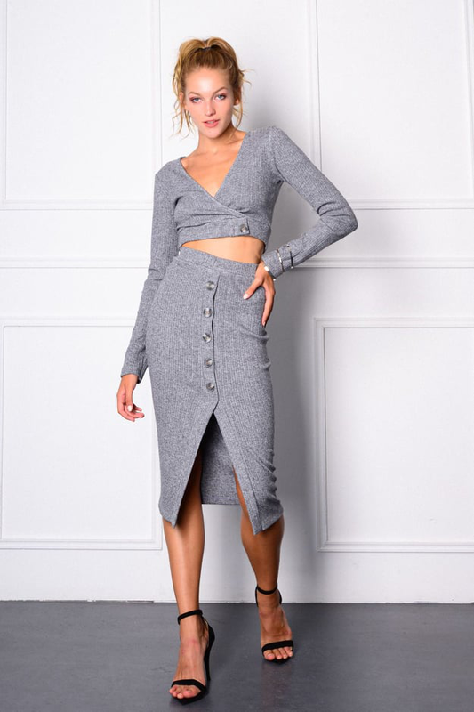 Knitted top - beige , s/m-null