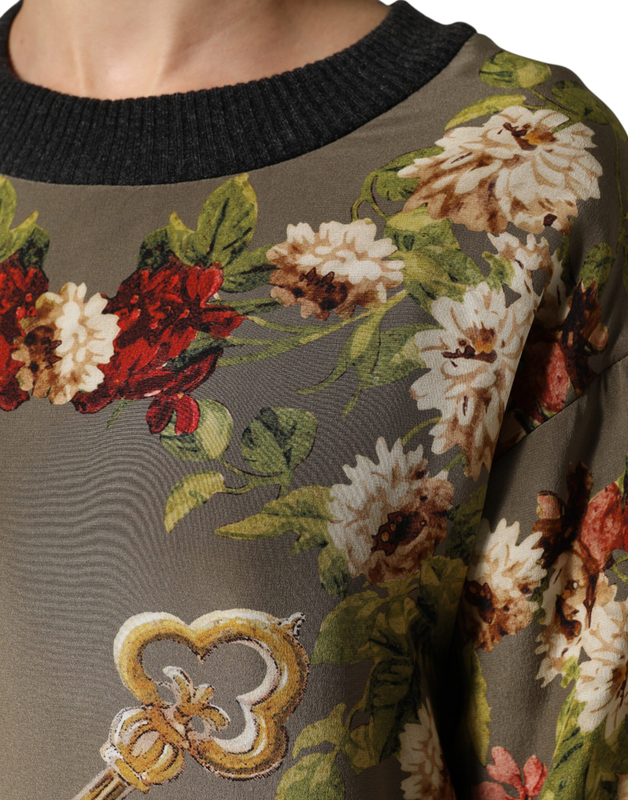 Enchanted sicily silk crewneck blouse sweater-null