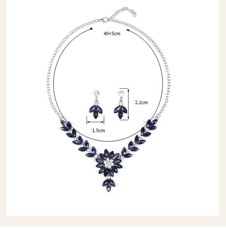 Crystal statement necklace earrings set image number null