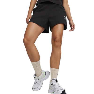Classics ribbed a-line shorts, Black, medium
