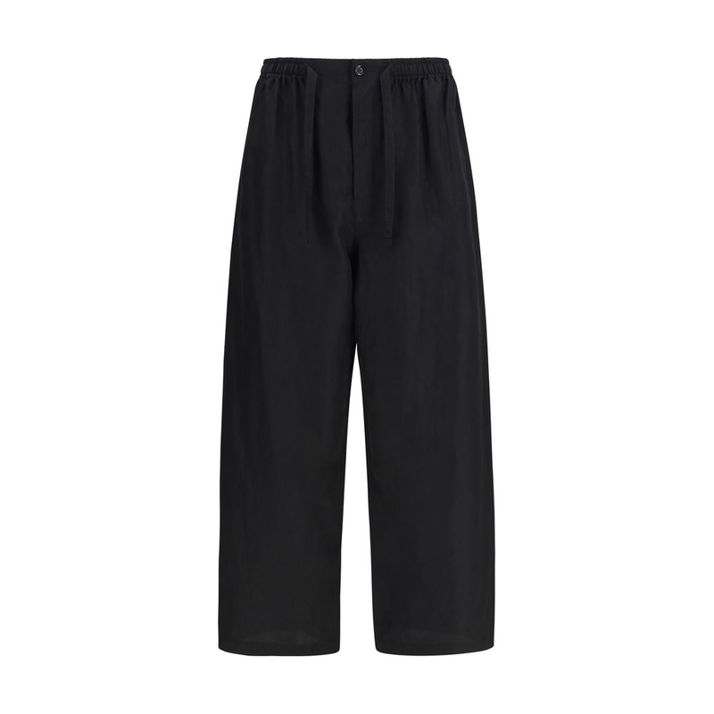 Black linen bottoms sleepwear-null