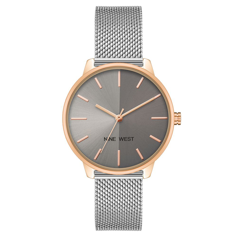 Gray stainless steel bracelet watch-null