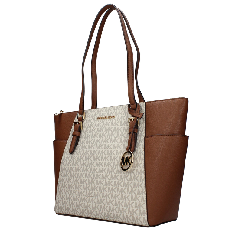 Beige leather shoulder bag-null