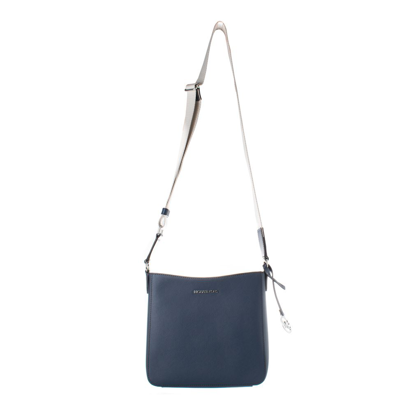 Blue canvas crossbody bag-null