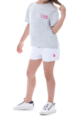U.s. Polo assn sweat shorts, White, medium