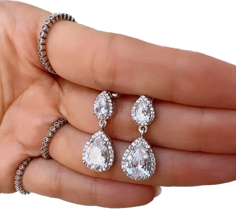 Product image: Classy teardrop zircon earrings-null