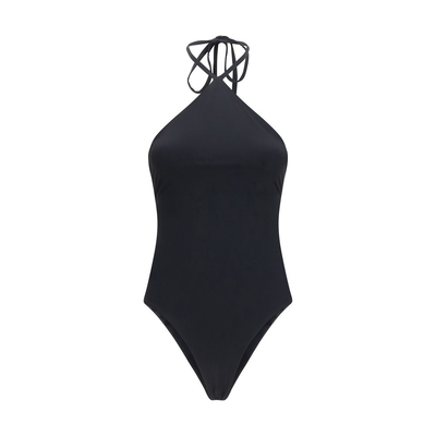 Black polyamide one-piece swimsuit, Black, medium