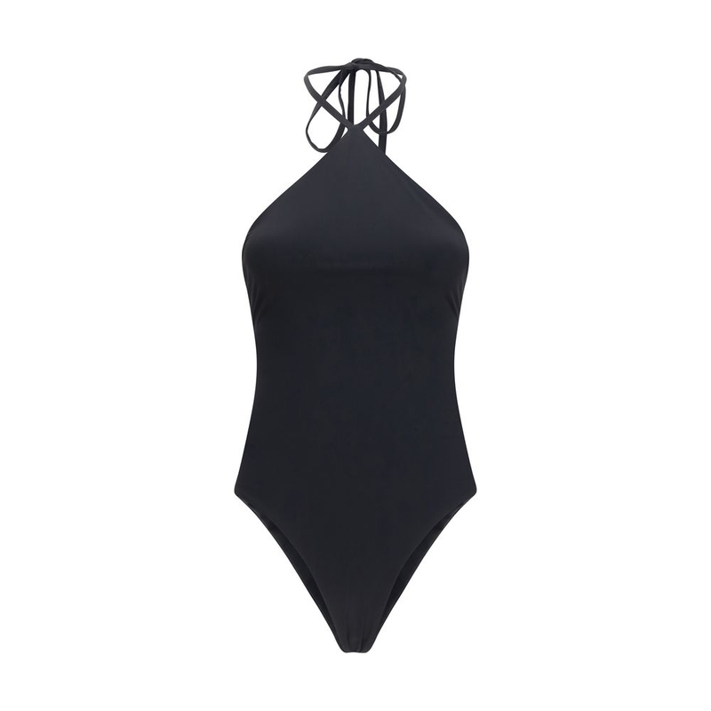 Black polyamide one-piece swimsuit-null