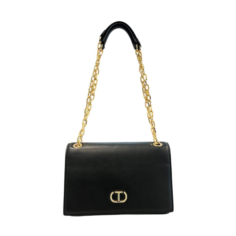 Black pu women crossbody bag-null