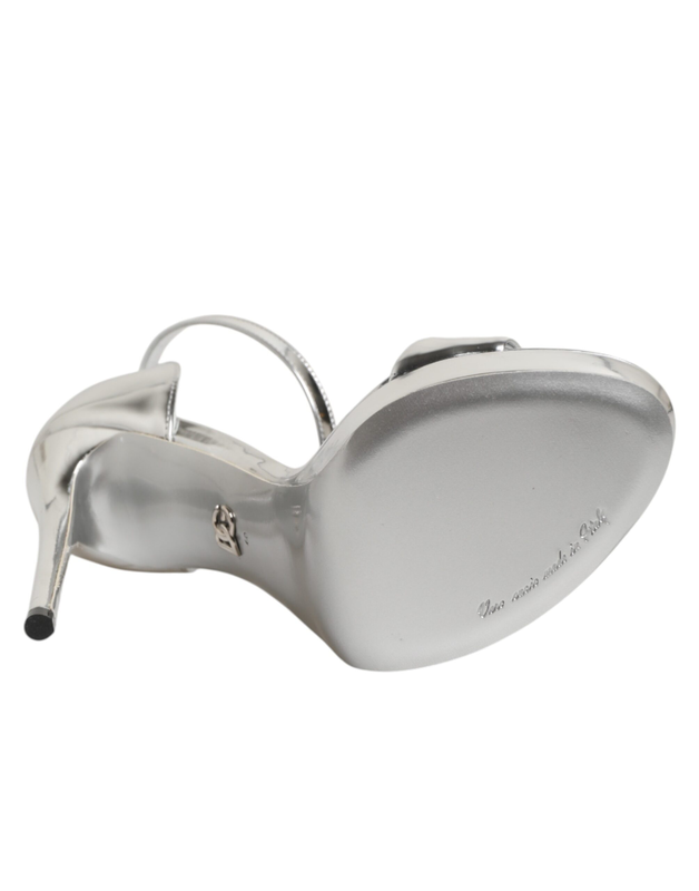 Silver leather platform keira sandals shoes-null