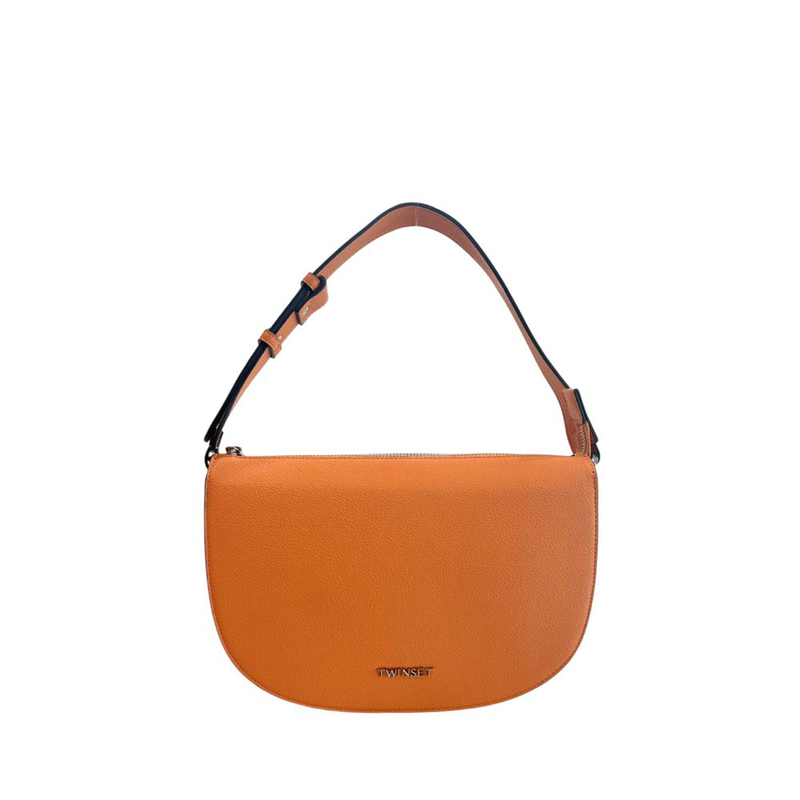 Orange polyurethane women shoulder bag-null