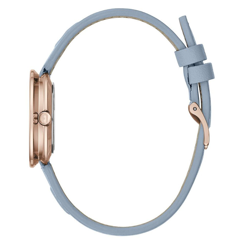 Blue leather dress watch-null