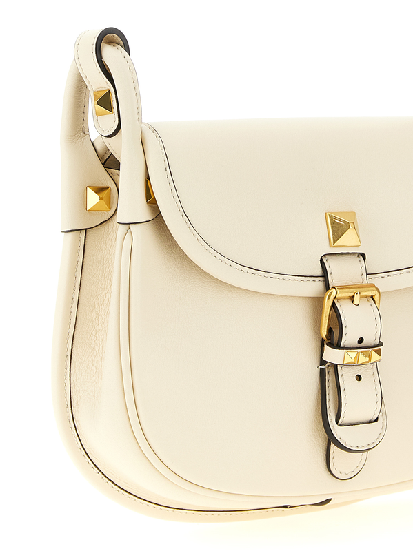 White calfskin shoulder bag-null