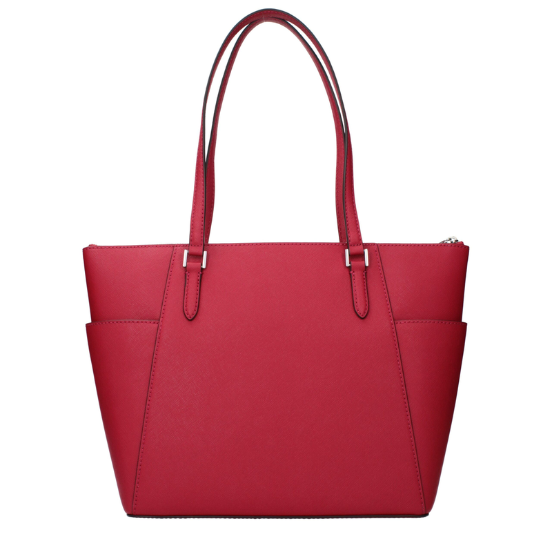Red leather shoulder bag-null