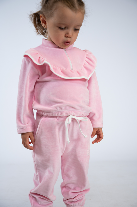 Product image: Pink velvet set with ruffles-null