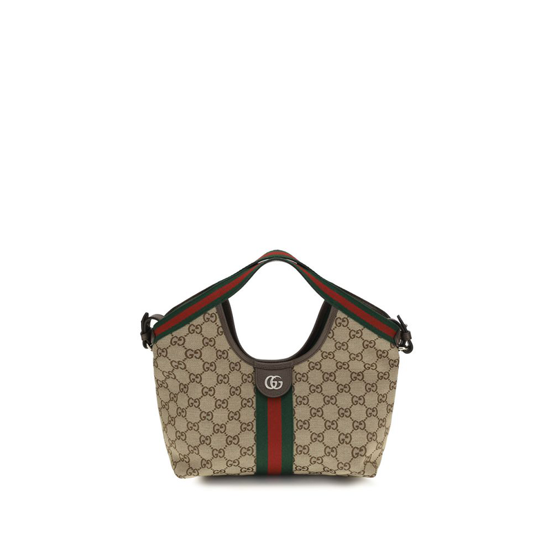 Beige fabric shoulder bag-null