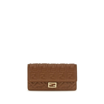 Brown calf leather bos taurus wallet, Brown, medium